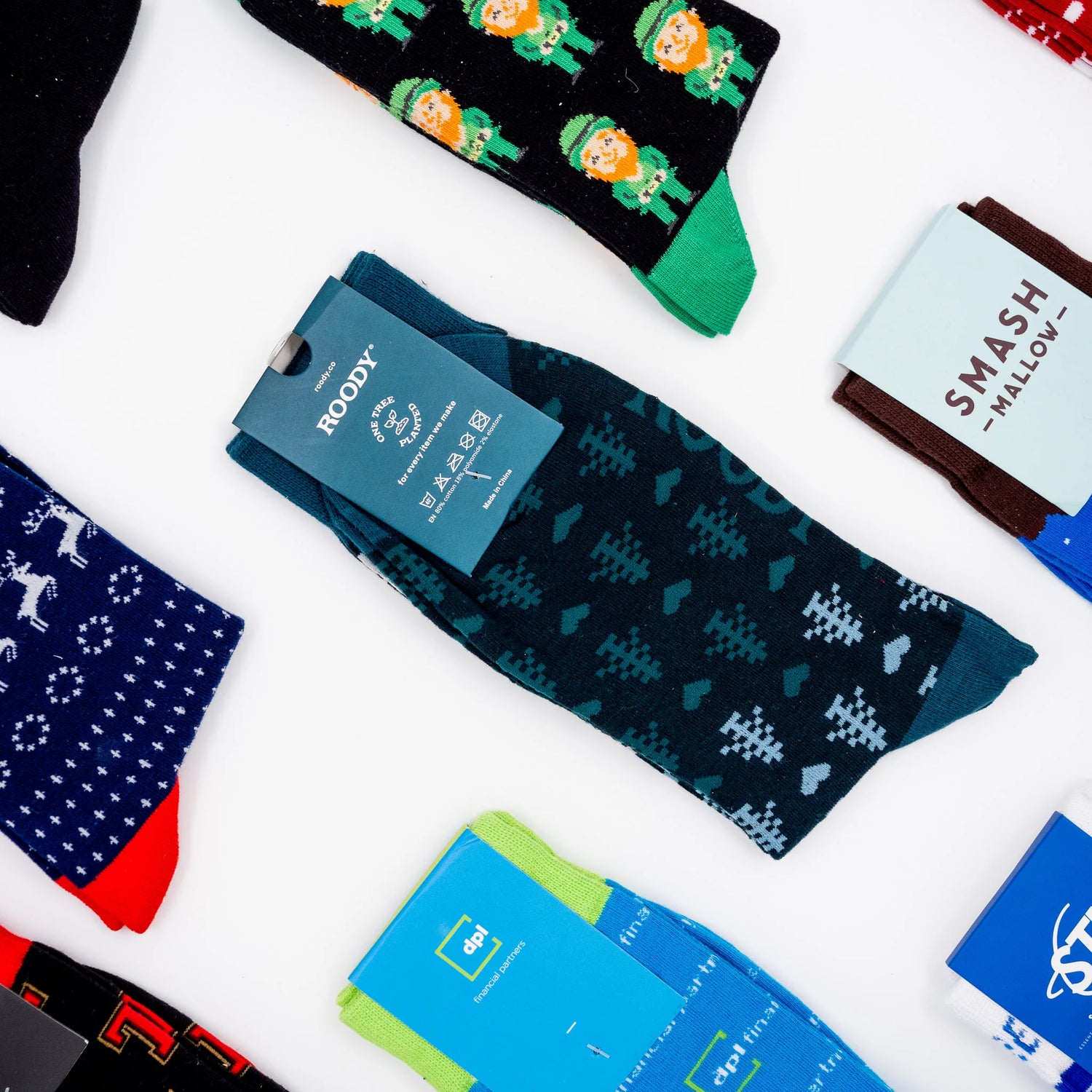 Collection of custom patterned socks 